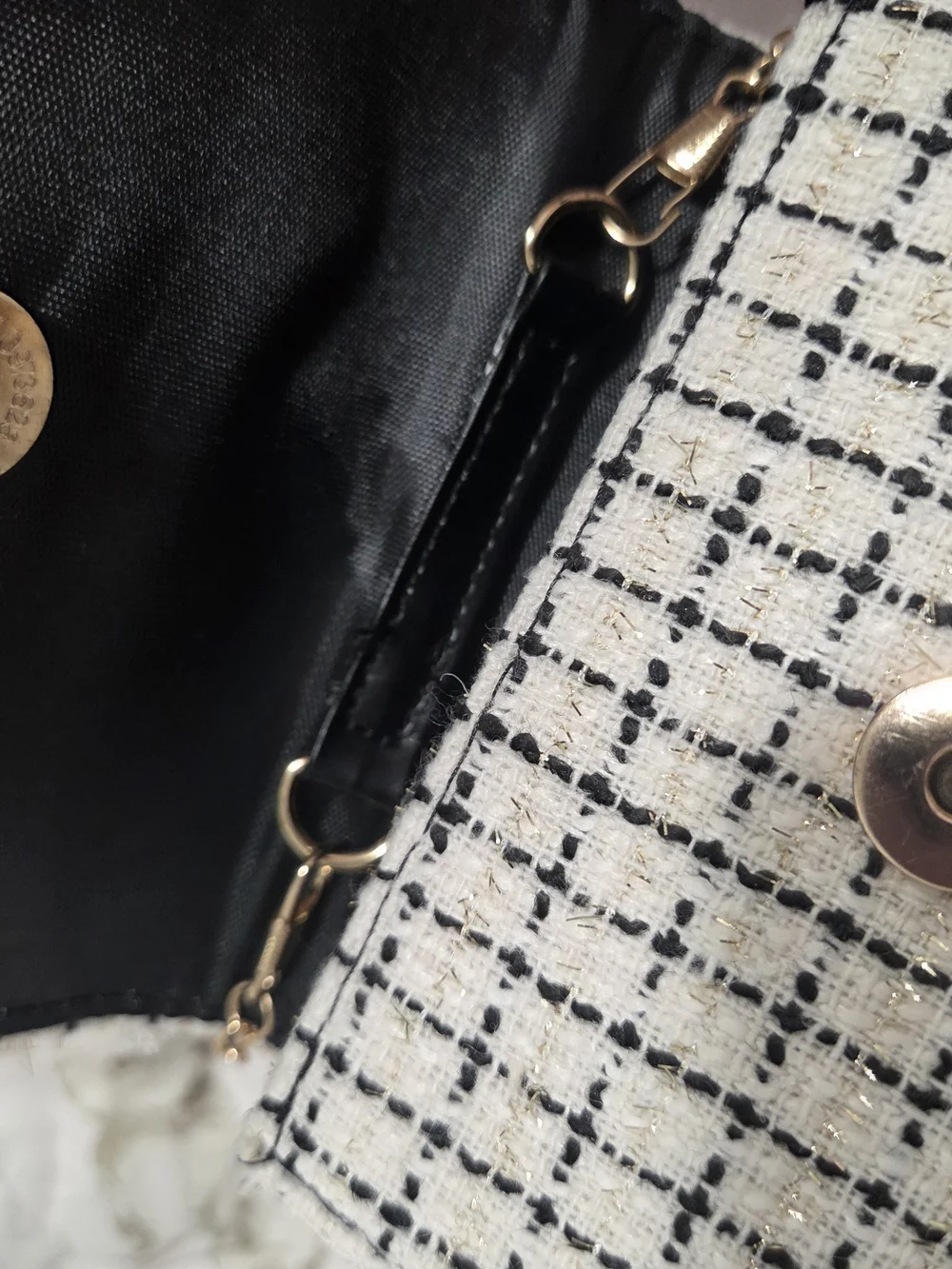 Pearl Handle Tweed Mini Bag - Pink and Black Duo
